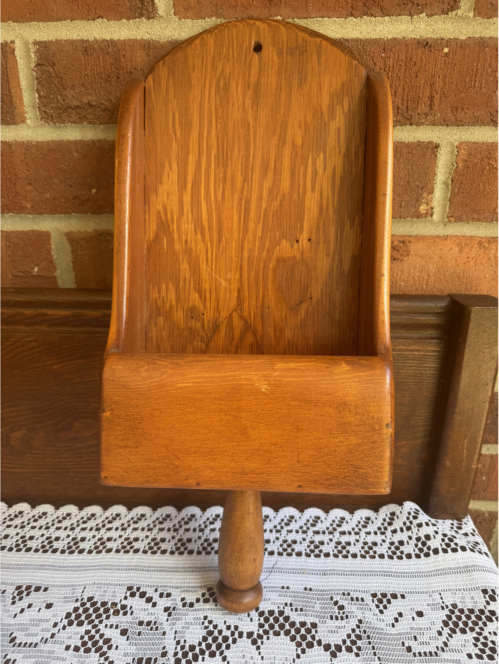 Vintage Douglas Fir Wooden Wall-Mounted Flour Scoop